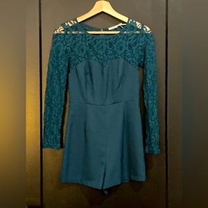 Kimchi Blue sz S romper in deep emerald Urban Outfitters